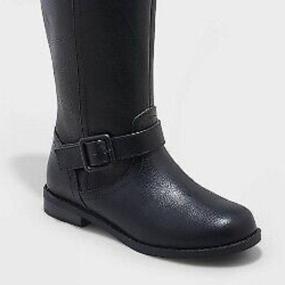 Girls' Luz Zipper Riding Boots - Cat & Jack Black - Picture 2 of 2